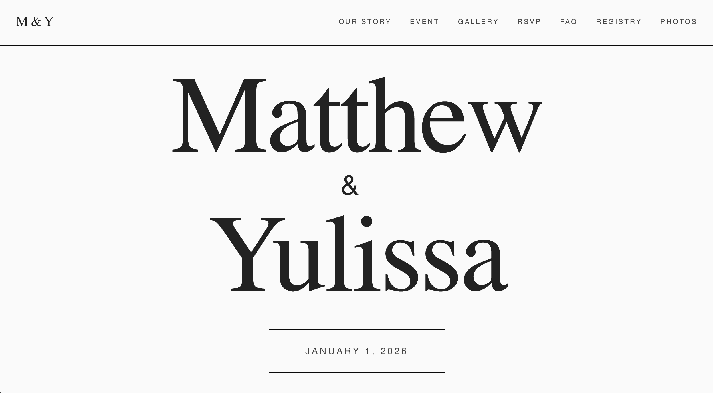 Classic wedding website template